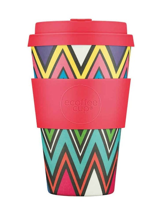 Ecoffee Cup Cană Bambus cu Capac Multicoloră 40...