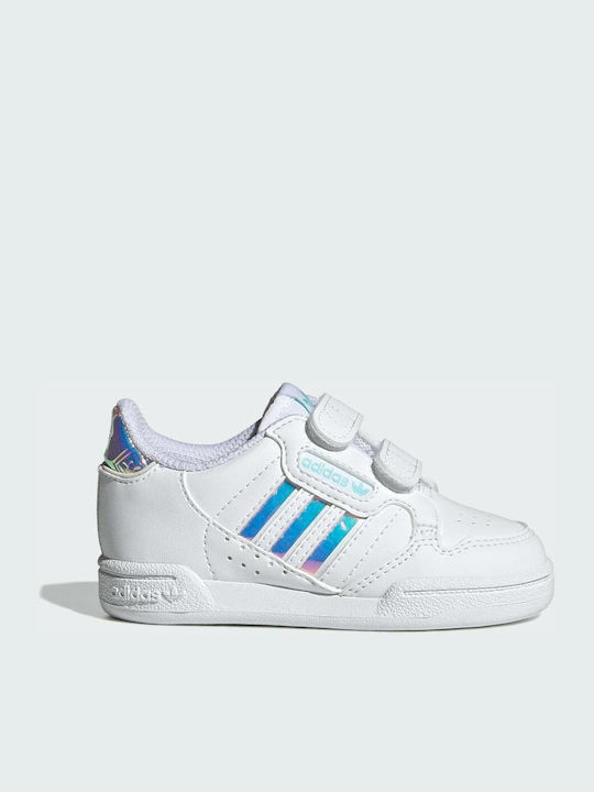 Adidas Παιδικά Sneakers Continental 80 Stripes με Σκρατς Cloud White / Cloud White / Pulse Aqua