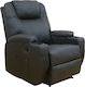 Vera Relaxsessel Friseurwaschbecken mit Fußhocker aus Kunstleder Black Velvet-Black Metal 84x93x104cm