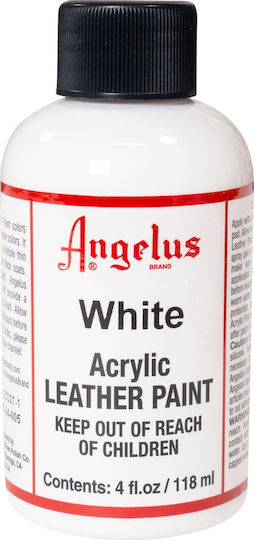 Angelus Acrylic Paint Liquid Craft Paint White for Leather 118ml