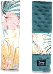 La Millou Car Seat Belt Pads Boho Palms Turquoise