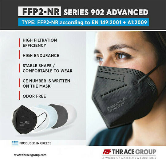 Plastika THrakis Series 902 Advanced Disposable Protective Mask FFP2 NR Black 20pcs
