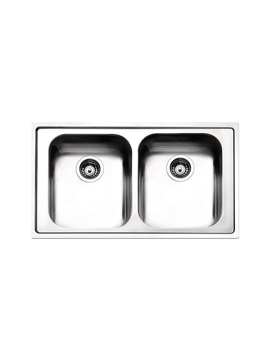 Apell Anniversario 8330 Ένθετος Νεροχύτης Inox Σαγρέ Μ86xΠ50cm Ασημί