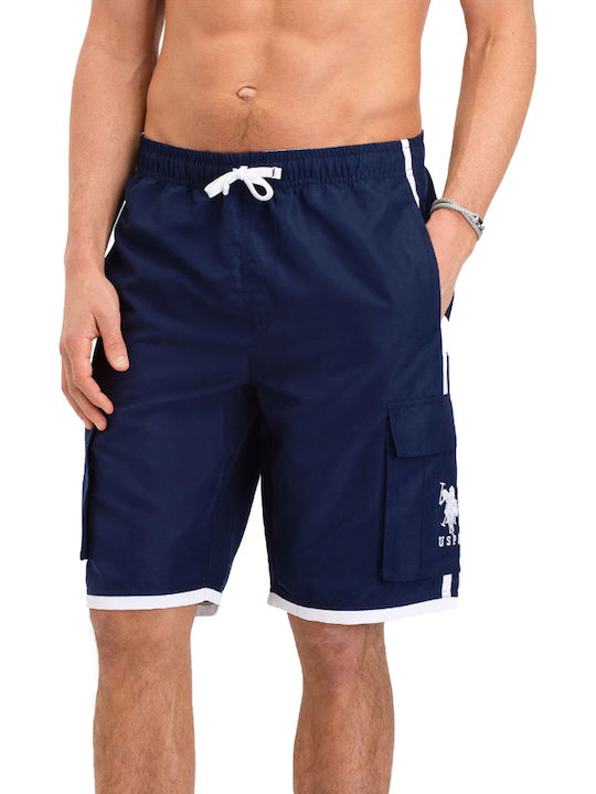 U.S. Polo Assn. Men's Swimwear Bermuda Navy Blue Striped