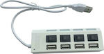 FT Electronics FTT14-046 USB 2.0 Hub 4 Θυρών με σύνδεση USB-A Λευκό