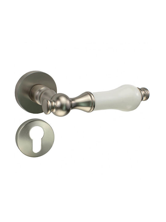 Viobrass Hebel Vordertür mit Rosette Rechts 218 Nickel