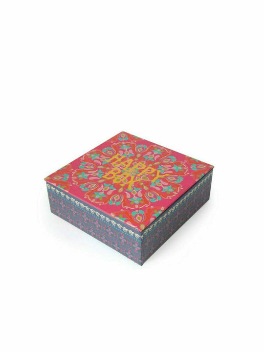 Natural Life Paper Decorative Box Happy Box 13.5x13.5x5cm