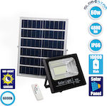 GloboStar Waterproof Solar LED Floodlight 60W Cold White 6000K with Photocell and Remote Control IP66