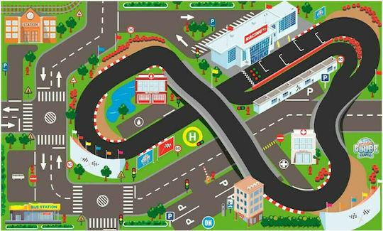 Vedes Kids Synthetic Rug Traffic Education with Led Road 72x120cm
