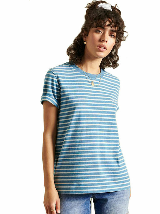 Superdry Women's T-shirt Striped Blue