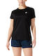 ASICS Core Damen Sport T-Shirt Schnell trocknend Schwarz