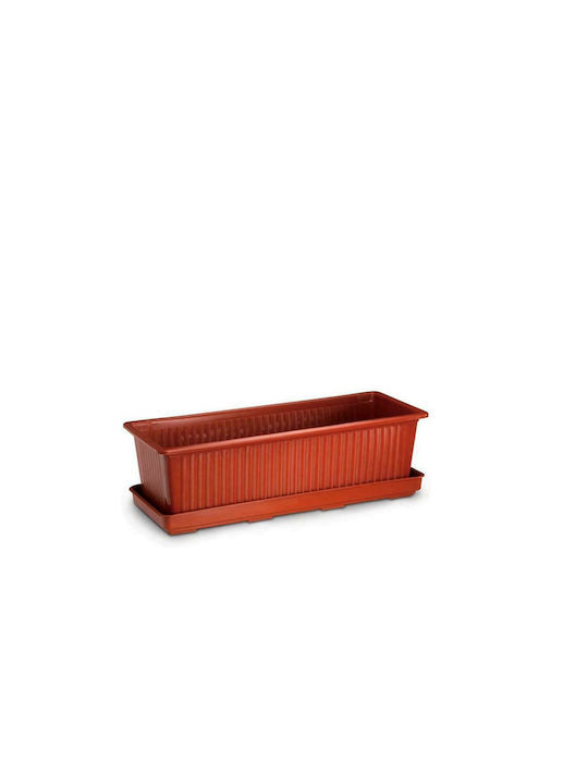 Plastona Ionian 133 Planter Box 60x17cm in Red Color 10.04.0133Ε