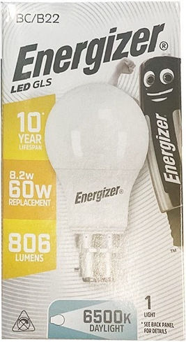 Energizer Λάμπα LED 8.2W για Ντουί B22 Ψυχρό Λευκό 806lm
