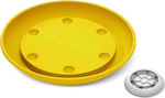 Atmosphera 935 Round Plate Pot Wheeled Yellow 35x35cm