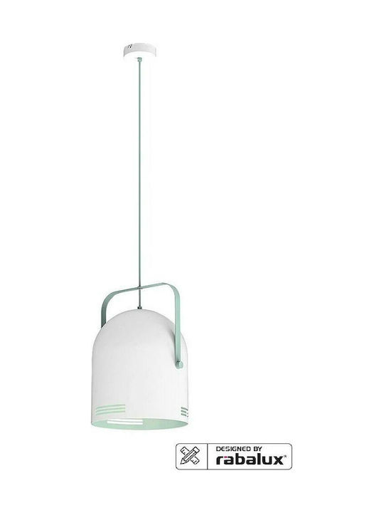 Rabalux Minuet Single Bulb Kids Lighting Pendant Metallic 40W with Drive Size E27 In White Colour 34.5x34.5cm