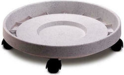 Plastona 115 Round Plate Pot Wheeled Gray 35x35cm