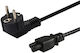 Savio Schuko - IEC C5 Cable 1.2m Μαύρο CL-67
