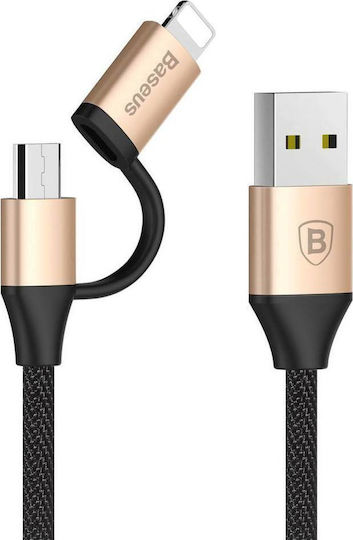 Baseus Yiven Braided USB to Lightning / micro USB Cable 2A Χρυσό 1m CAMLYW-1V