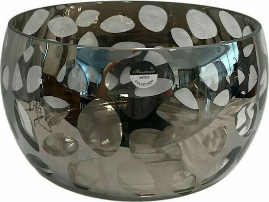 Karvounis Декоративна купа Стъкло Сребрист 23x23x10см 1бр