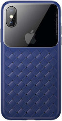 Baseus Glass & Weaving Blue Back Cover for iPhone X / Xs