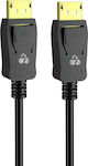 Powertech Cable DisplayPort male - DisplayPort male 1.5m Black (CAB-DP046)
