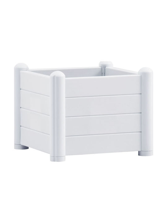 vidaXL Υπερυψωμένη Λευκή Planter Box 43x35cm în Culoare Alb 313971