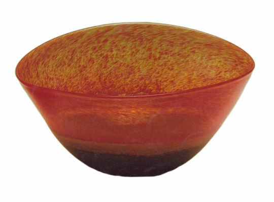 Διακοσμητικό Μπωλ Γυάλινο Κοκκινο 27x14x23.5cm
