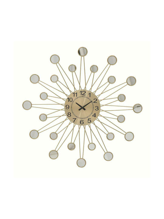 Inart Ρολόι Τοίχου Μεταλλικό Χρυσό 73cm