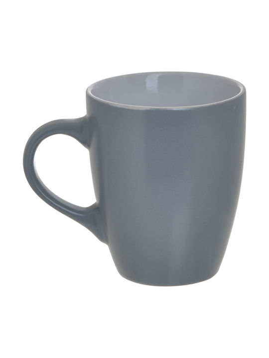 Inart Tasse Keramik Grey 340ml 4Stück