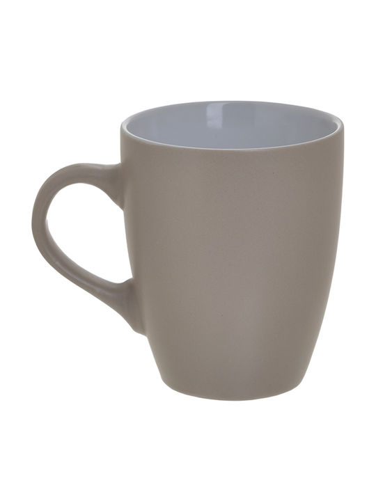 Inart Tasse Keramik Beige 340ml 4Stück