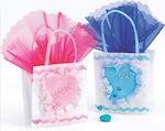 Christening Favor in Pouch Καρδιά Blue made of Fabric 1pcs