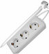 Elvhx 3333.1,5 Steckdosenleiste 3 Positionen mit Kabel 1.5m