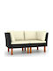 Canapea de colț Exterior Rattan cu Perne 129x64.5x67cm