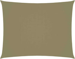 vidaXL Rechteckig Sonnensegel Beige Mit Hoop & ...