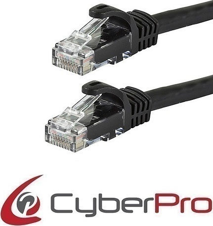 CyberPro U/UTP Cat.6 (Gigabit) Καλώδιο Δικτύου Ethernet 1m Μαύρο
