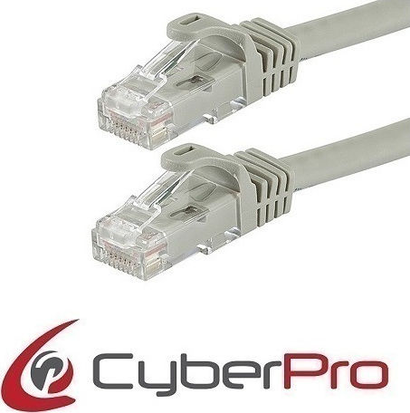 CyberPro U/UTP Cat.6 (Gigabit) Καλώδιο Δικτύου Ethernet 15m Γκρι
