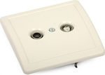 Alcad TV, Satellite, and Radio Antenna Socket in Beige color 67001