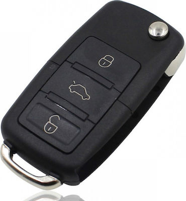 Carman Foldable Car Key Shell with 3 Buttons for VW VW/Skoda