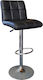 Stool Bar Lino with Back & Adjustable Height Chrome / Black 2pcs 44x50x83-113cm