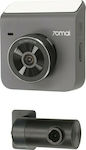 70Mai A400 & RC09 Σετ Κάμερα DVR Αυτοκινήτου 1440P με Οθόνη 2" για Παρμπρίζ με Αυτοκόλλητο & Κάμερα Οπισθοπορείας Γκρι