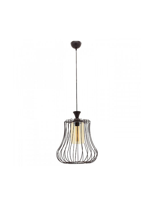Klikareto Deren-L Pendant Light Black Grid with Socket E27 30cm