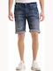 Ferrez Herren Denim Shorts Slim Fit Blau
