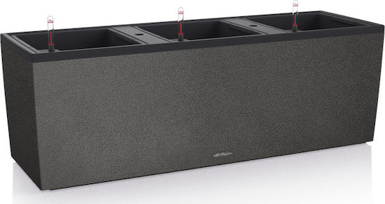 Lechuza Trio Stone Self-watering Planter Box Plastic Black 100x29.5x34cm.