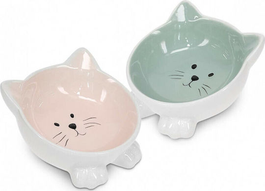 Navaris Ceramic Bowl Food & Water for Dog & Cat Multicolour 2pcs