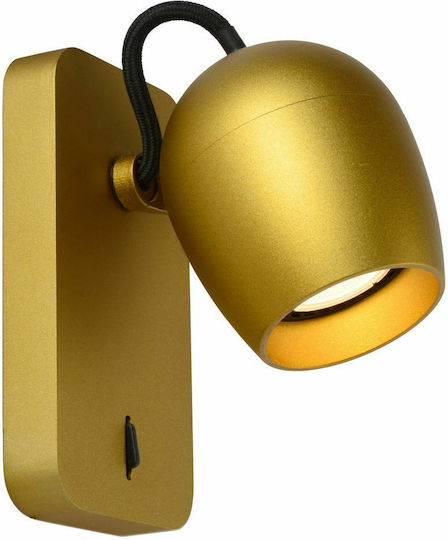 Lucide Lightning Preston Μονό Σποτ με Ντουί GU10 σε Χρυσό Χρώμα