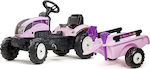 Παιδικό Τρακτέρ Princess Trac Ποδοκίνητο με Καρότσα & Πετάλι Ροζ