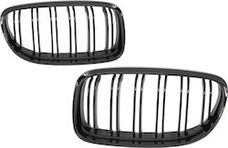 ΜΑΣΚA - ΓΡΥΛΛΙΑ - Front Kidney Grilles suitable for BMW 3 Series E90 E91 LCI (2008-2011) Double Stripe M Design Piano Black