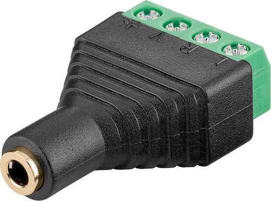 Goobay Щепсел 6,3 мм стерео жак женски 10бр Черен (59200)