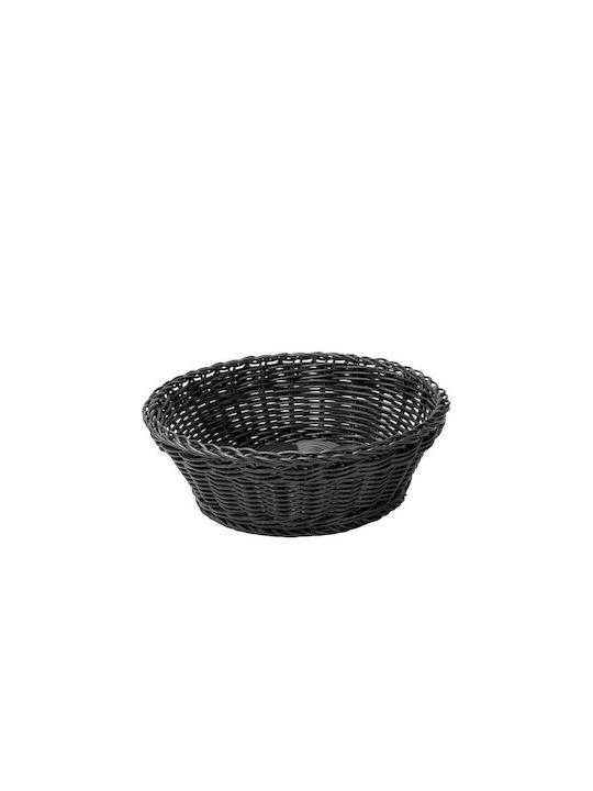 GTSA Καλάθι Ψωμιού Ψάθινο Μαύρο 20x20x8cm