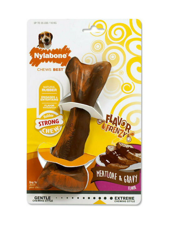 Nylabone Flavor Frenzy Dog Toy Bone Medium Brown